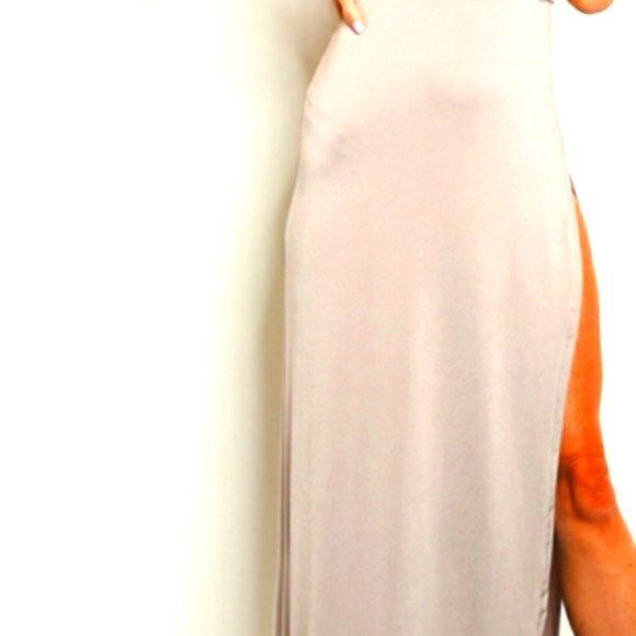 Nude high slit low back maxi - Picture 6 of 11